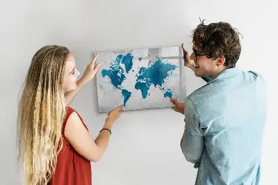 Mapa-múndi quadro para desenhar magnético
