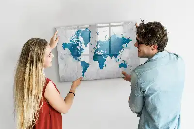 Mapa-múndi quadro para desenhar magnético