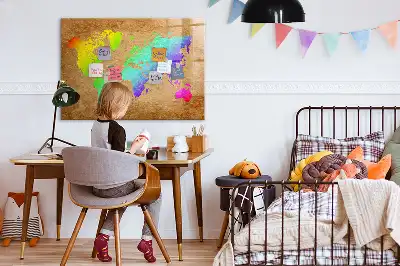 Quadro magnético para escrever mapa-múndi arco-íris