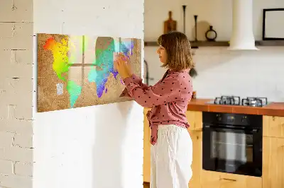 Quadro magnético para escrever mapa-múndi arco-íris