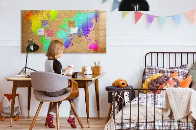 Quadro magnético para escrever mapa-múndi arco-íris
