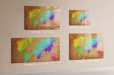 Quadro magnético para escrever mapa-múndi arco-íris