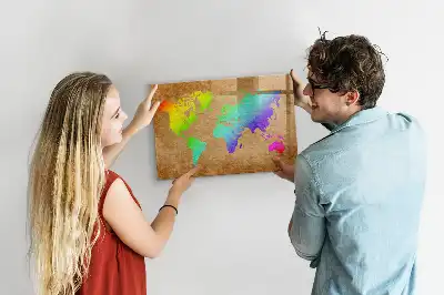 Quadro magnético para escrever mapa-múndi arco-íris
