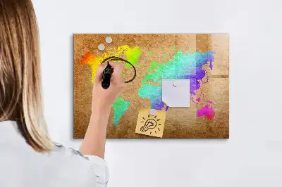 Quadro magnético para escrever mapa-múndi arco-íris