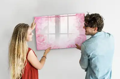 Quadro magnético para desenho estampa de abstração de rosas