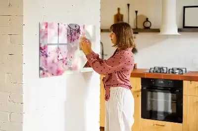 Quadro magnético para desenhar tema flores de primavera