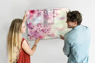 Quadro magnético para desenhar tema flores de primavera