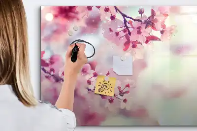 Quadro magnético para desenhar tema flores de primavera