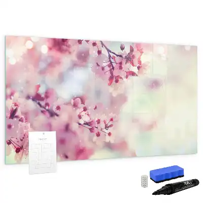 Quadro magnético para desenhar tema flores de primavera