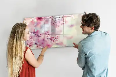 Quadro magnético para desenhar tema flores de primavera