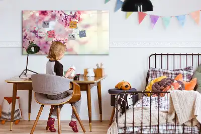 Quadro magnético para desenhar tema flores de primavera