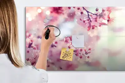Quadro magnético para desenhar tema flores de primavera