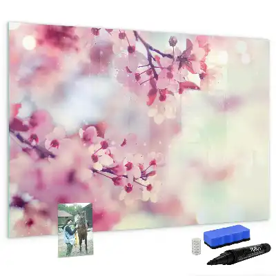 Quadro magnético para desenhar tema flores de primavera
