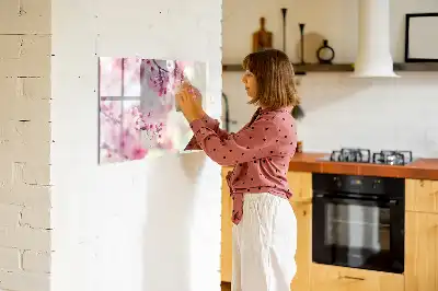 Quadro magnético para desenhar tema flores de primavera