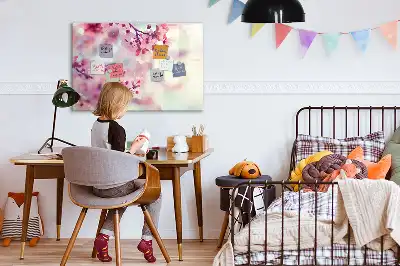 Quadro magnético para desenhar tema flores de primavera