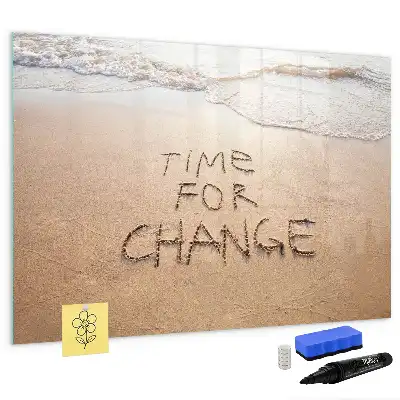Quadro magnético para desenhar com estampa de citação de praia