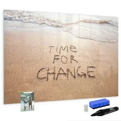 Quadro magnético para desenhar com estampa de citação de praia