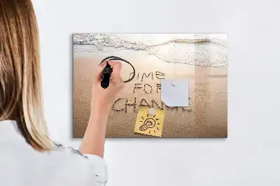 Quadro magnético para desenhar com estampa de citação de praia