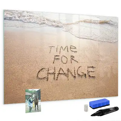 Quadro magnético para desenhar com estampa de citação de praia