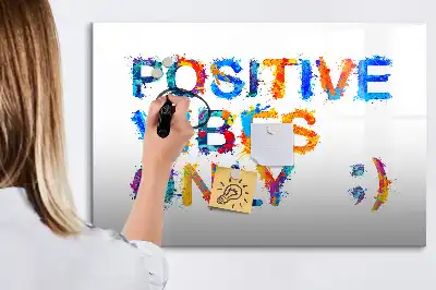 Quadro magnético para desenhar estampa de citação positiva