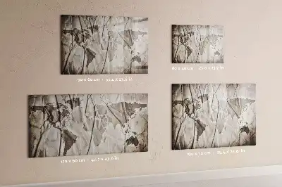 Quadro magnético para escrever estampa de mapa-múndi