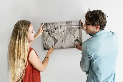 Quadro magnético para escrever estampa de mapa-múndi