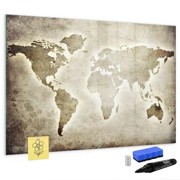 Mapa-múndi quadro magnético para desenhar