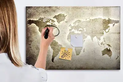 Mapa-múndi quadro magnético para desenhar