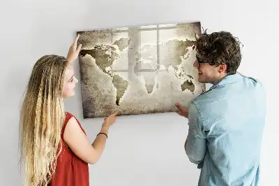 Mapa-múndi quadro magnético para desenhar