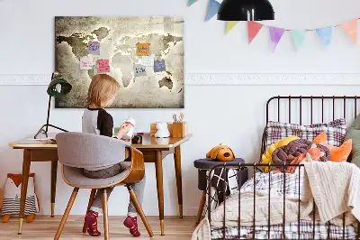Mapa-múndi quadro magnético para desenhar