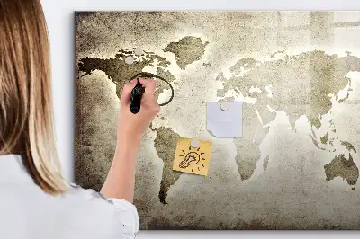 Mapa-múndi quadro magnético para desenhar