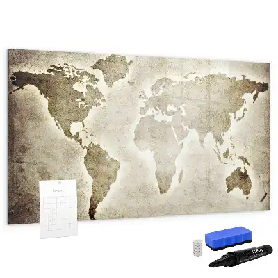 Mapa-múndi quadro magnético para desenhar