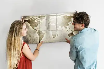 Mapa-múndi quadro magnético para desenhar