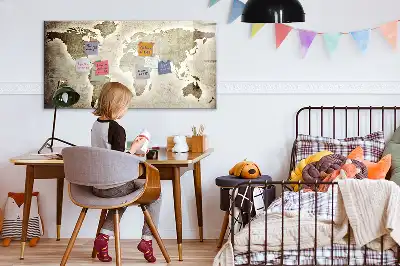 Mapa-múndi quadro magnético para desenhar