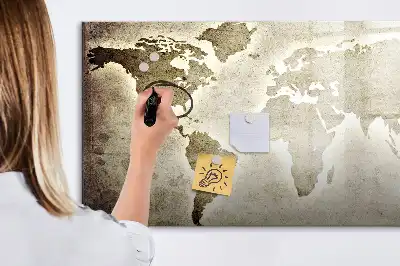 Mapa-múndi quadro magnético para desenhar