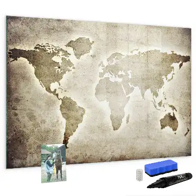 Mapa-múndi quadro magnético para desenhar