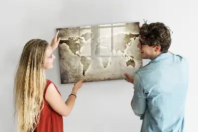 Mapa-múndi quadro magnético para desenhar