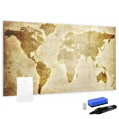 Mapa-múndi antigo quadro magnético para escrever