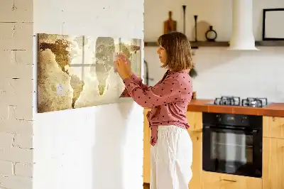 Mapa-múndi antigo quadro magnético para escrever