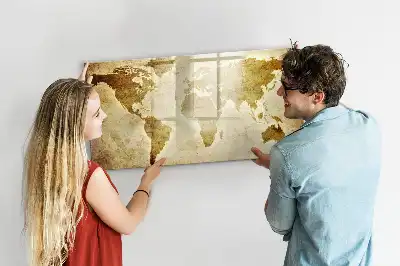 Mapa-múndi antigo quadro magnético para escrever