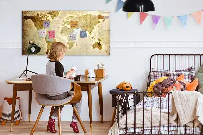 Mapa-múndi antigo quadro magnético para escrever