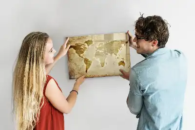 Mapa-múndi antigo quadro magnético para escrever