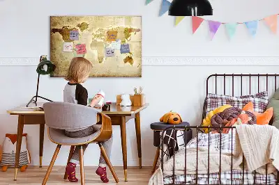 Mapa-múndi antigo quadro magnético para escrever