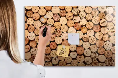 Quadro magnético para escrever rolhas de vinho de madeira
