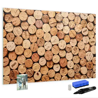 Quadro magnético para escrever rolhas de vinho de madeira