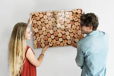 Quadro magnético para escrever rolhas de vinho de madeira