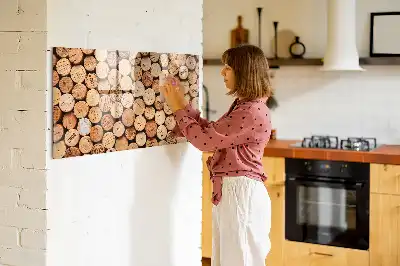 Quadro magnético para escrever rolhas de vinho de madeira