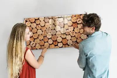 Quadro magnético para escrever rolhas de vinho de madeira