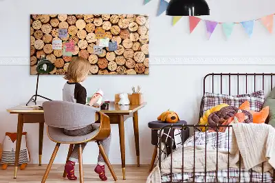 Quadro magnético para escrever rolhas de vinho de madeira