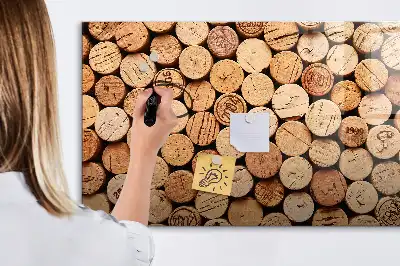Quadro magnético para escrever rolhas de vinho de madeira